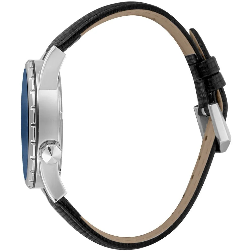 Just Cavalli Black Leather Dress Watch