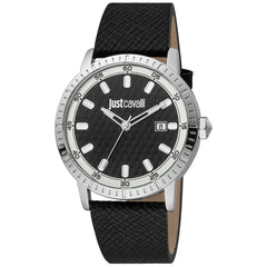 Just Cavalli Black Leather Dress Watch