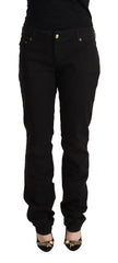 Just Cavalli Black Mid Waist Denim Cotton Skinny Jeans - IT36|XXS - Jeans