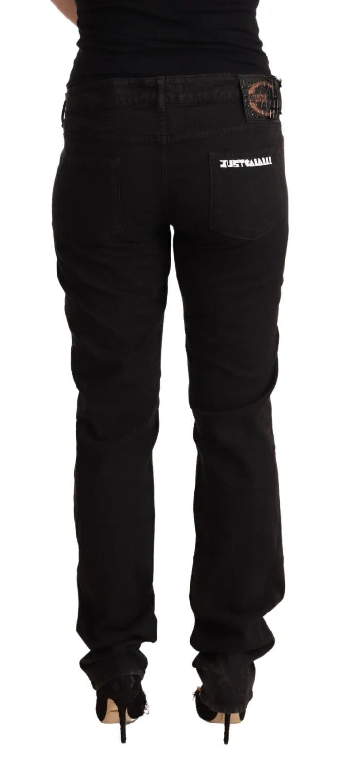 Just Cavalli Black Mid Waist Denim Cotton Skinny Jeans - IT36|XXS - Jeans