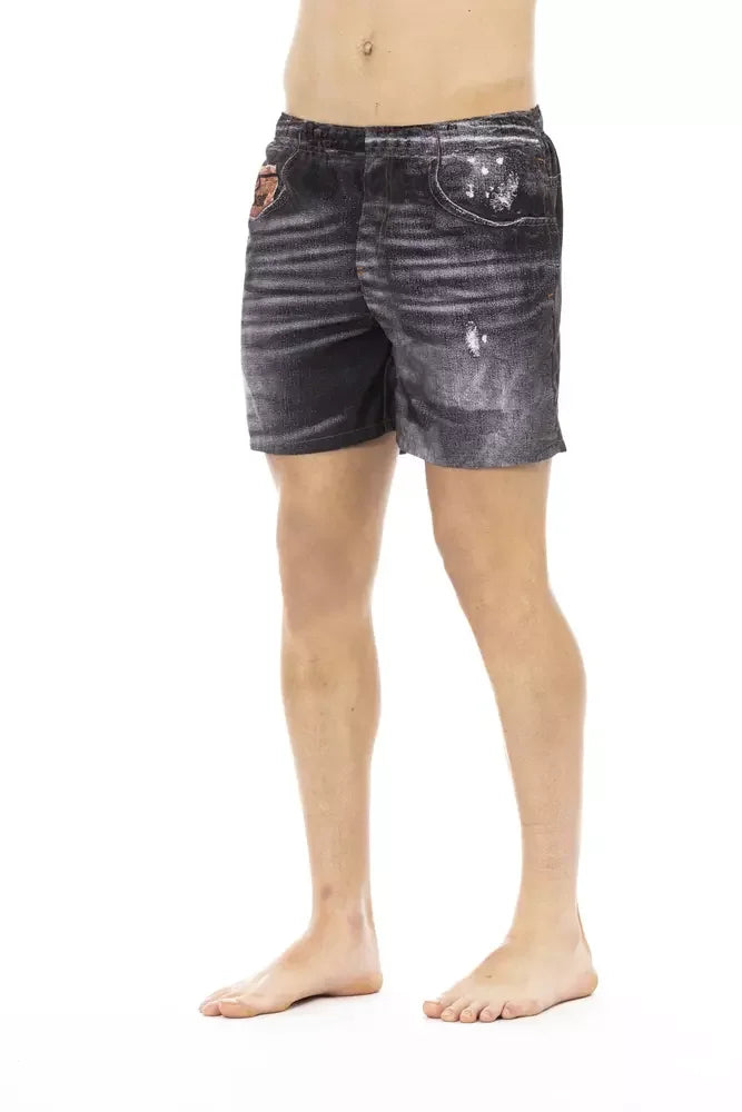 Just Cavalli Black Polyester Men Swimwear Short - Boardshorts