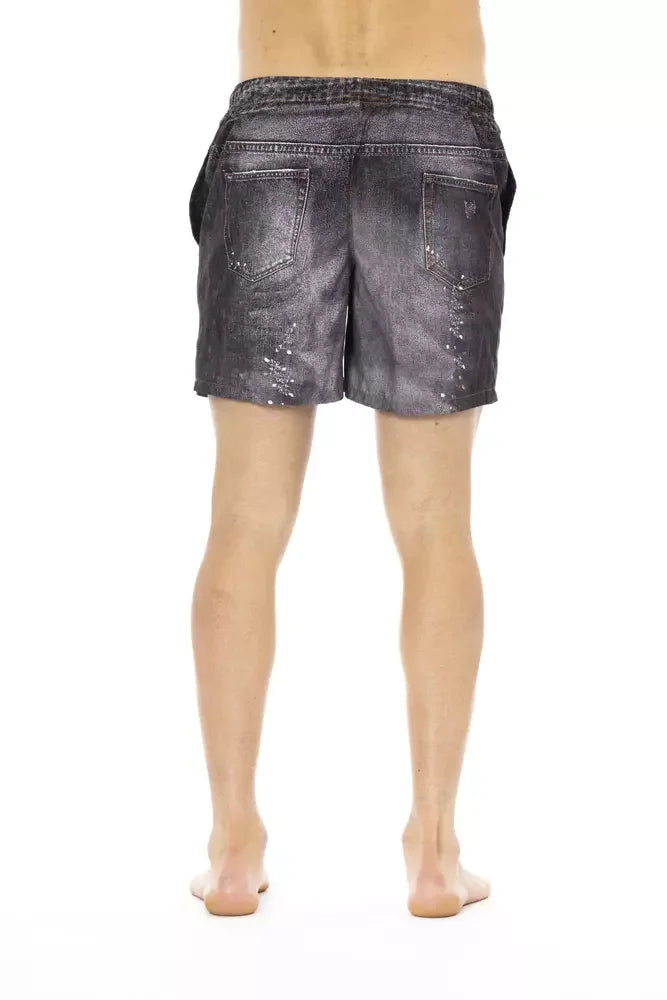 Just Cavalli Black Polyester Men Swimwear Short - Boardshorts