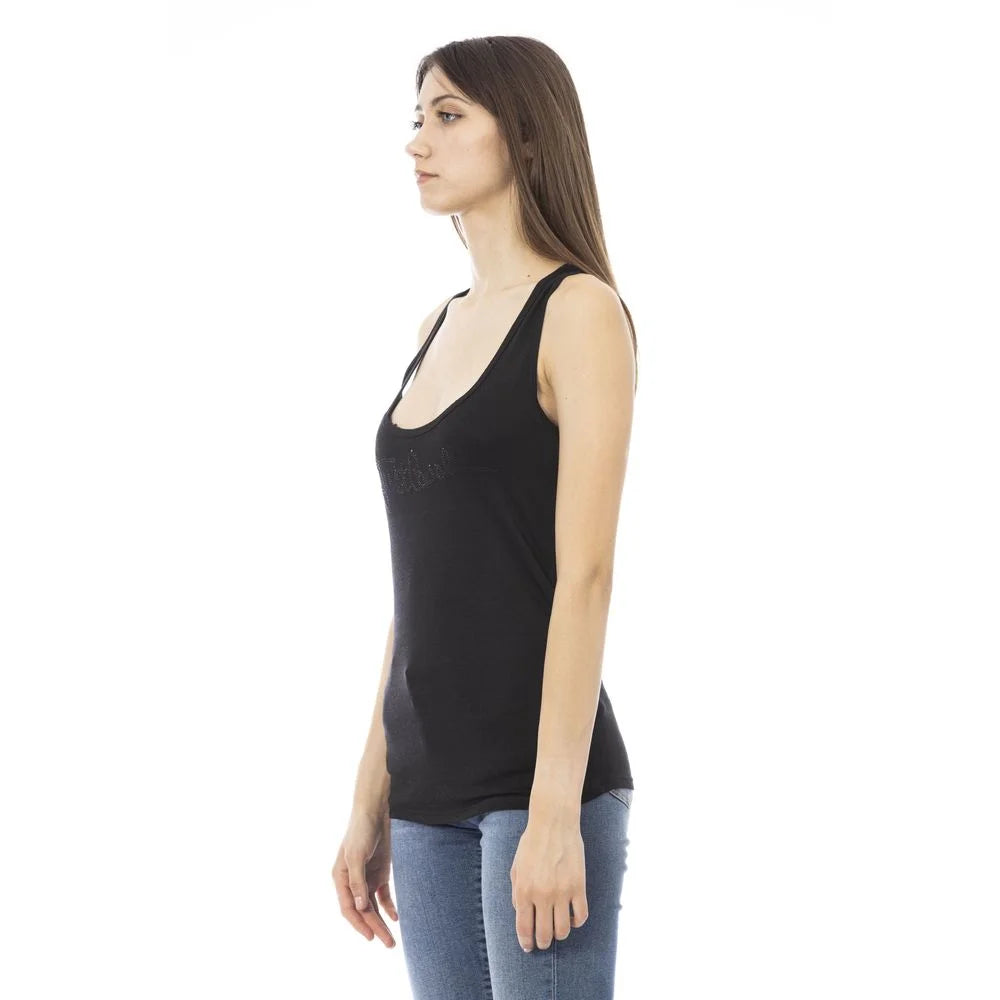 Just Cavalli Black Viscose Tank Top - Tank Tops