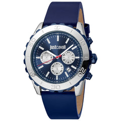 Just Cavalli Blue Leather Sport Watch