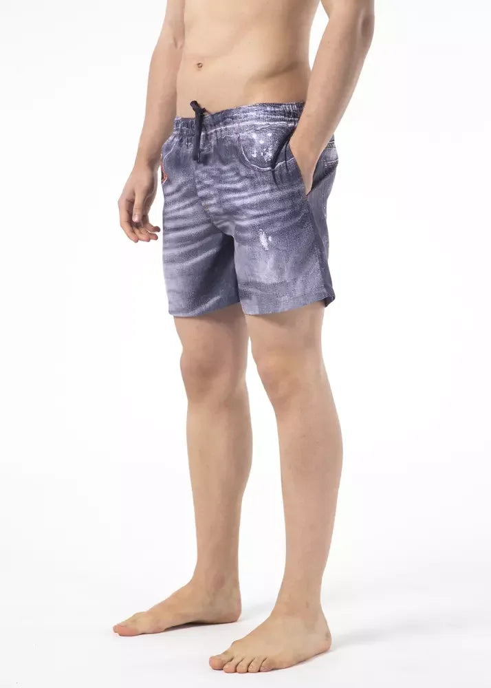 Just Cavalli Blue Polyester Men Swim Short - Boardshorts