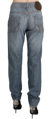 Just Cavalli Blue Washed Cotton Low Waist Slim Fit Denim Pants - W31 - Jeans