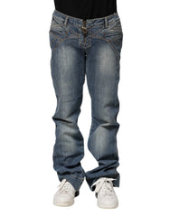 Just Cavalli Blue Washed Straight Fit Men Denim Jeans - W31 - Jeans