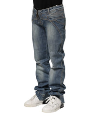 Just Cavalli Blue Washed Straight Fit Men Denim Jeans - W31 - Jeans