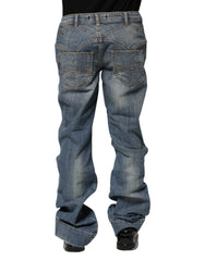 Just Cavalli Blue Washed Straight Fit Men Denim Jeans - W31 - Jeans
