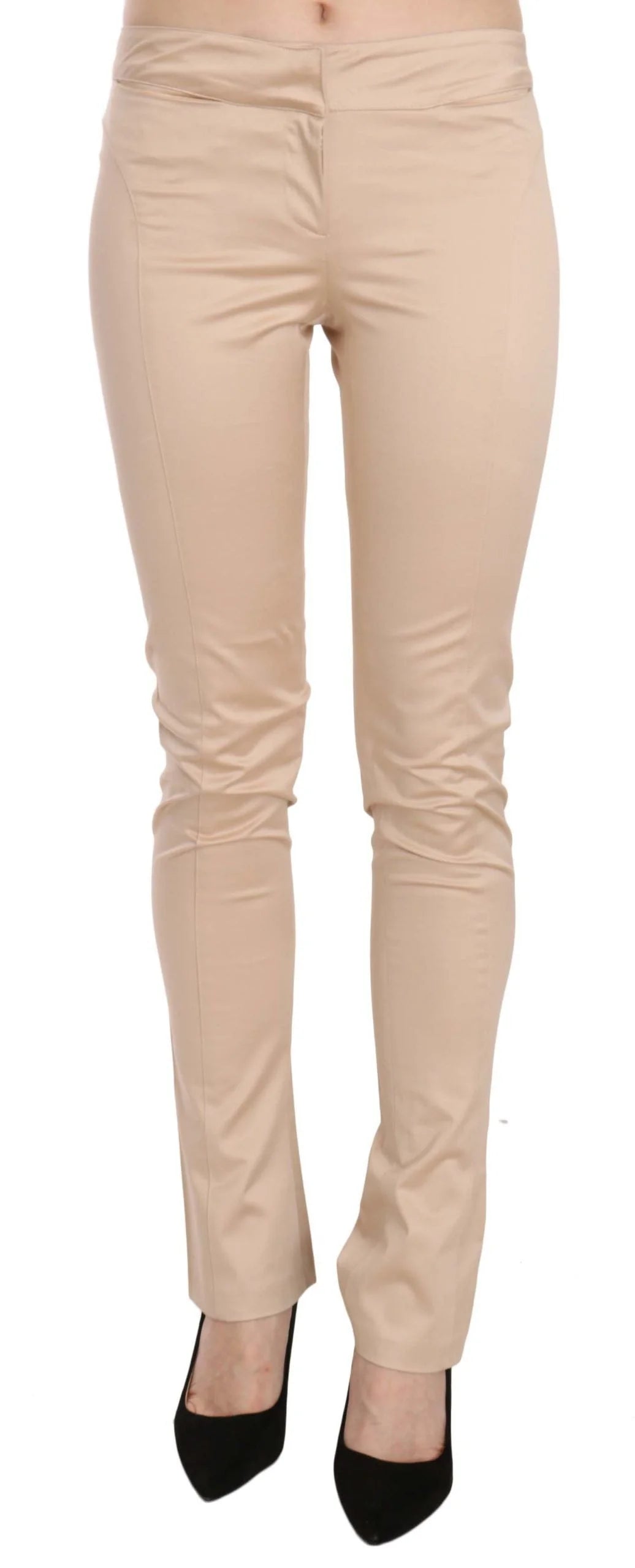Just Cavalli Cream Low Waist Skinny Formal Trousers Pants - IT38|XS - Trousers