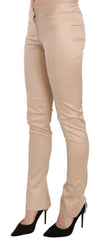 Just Cavalli Cream Low Waist Skinny Formal Trousers Pants - IT38|XS - Trousers