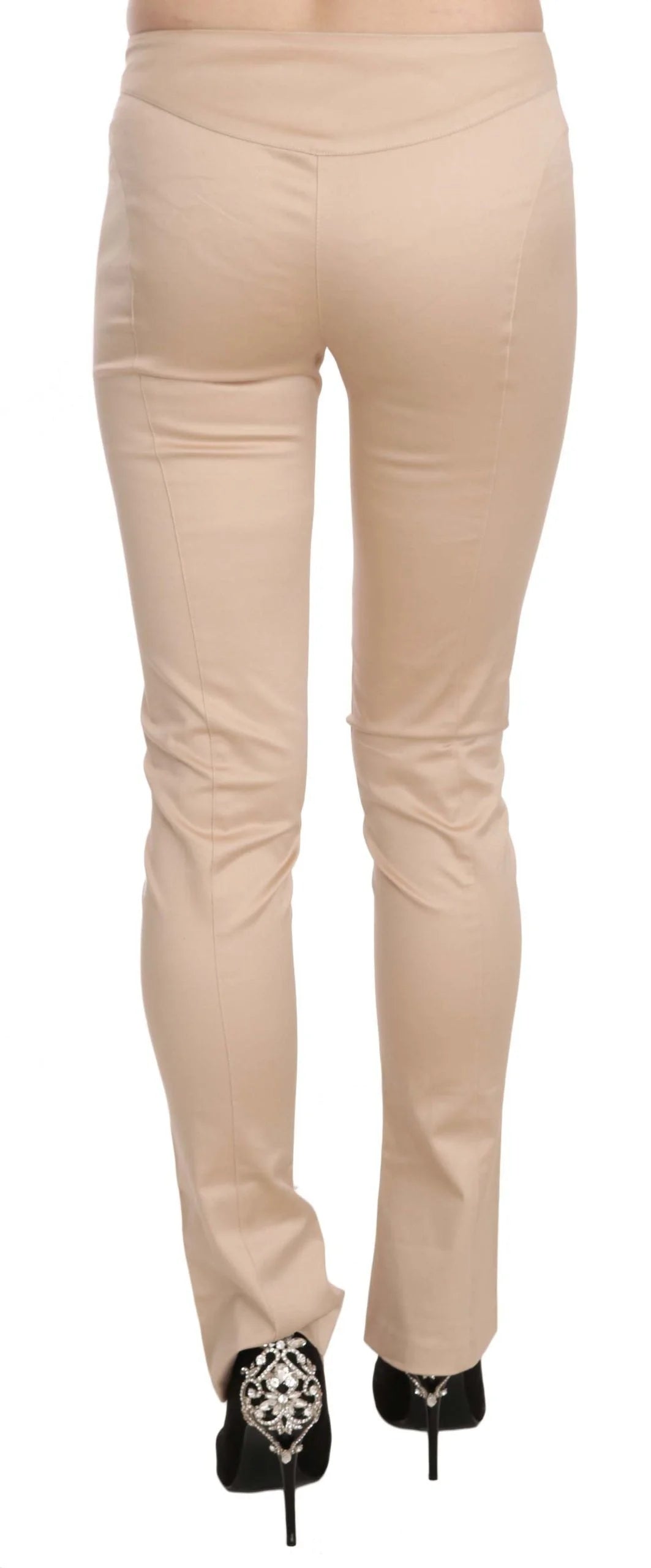 Just Cavalli Cream Low Waist Skinny Formal Trousers Pants - IT38|XS - Trousers
