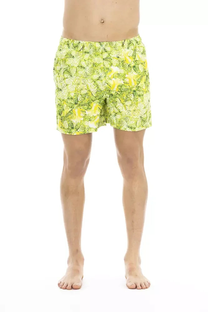 Just Cavalli Green Polyester Men Swim Short - Swim Boxers
