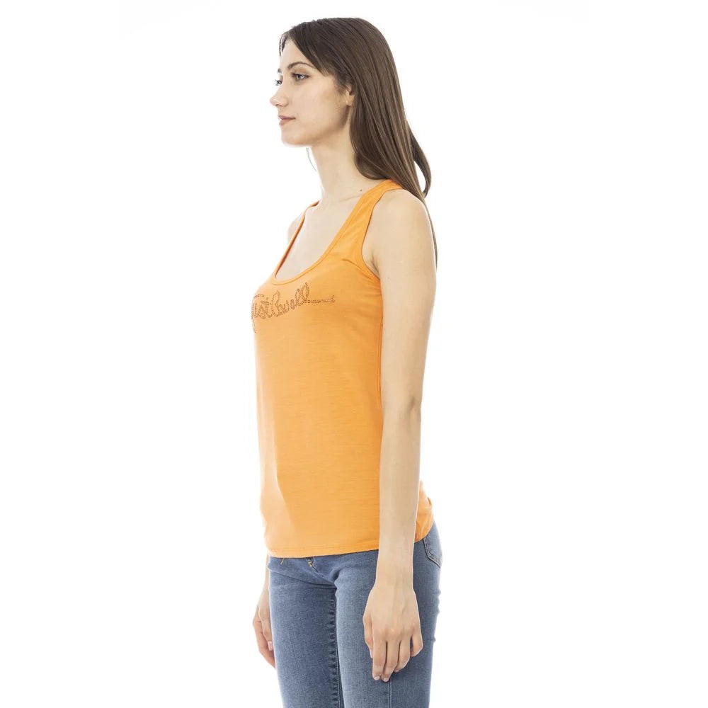 Just Cavalli Orange Viscose Tank Top - Tank Tops