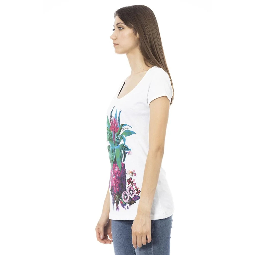 Just Cavalli White Cotton Women T-Shirt - T-Shirts