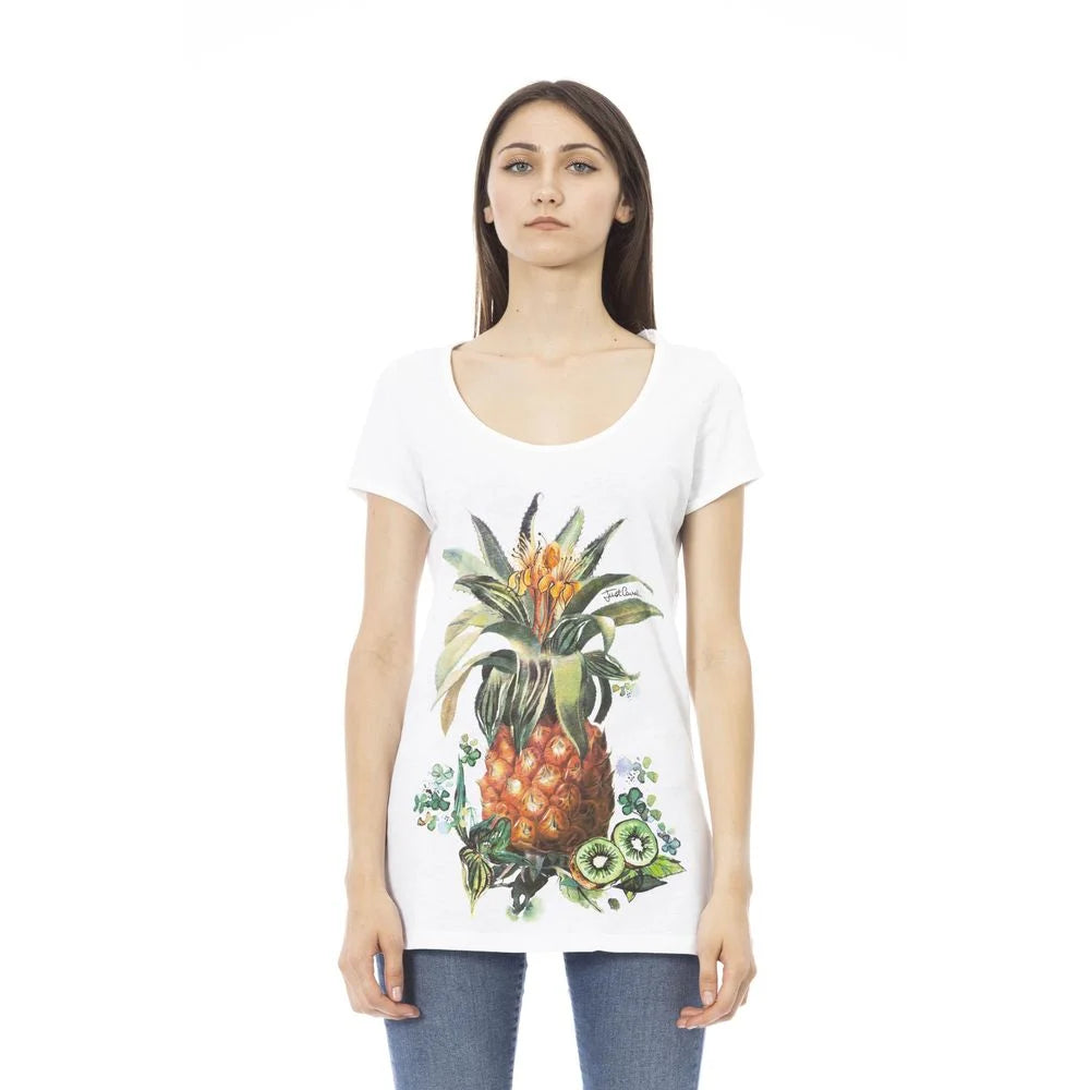 Just Cavalli White Cotton Women T-Shirt - T-Shirts