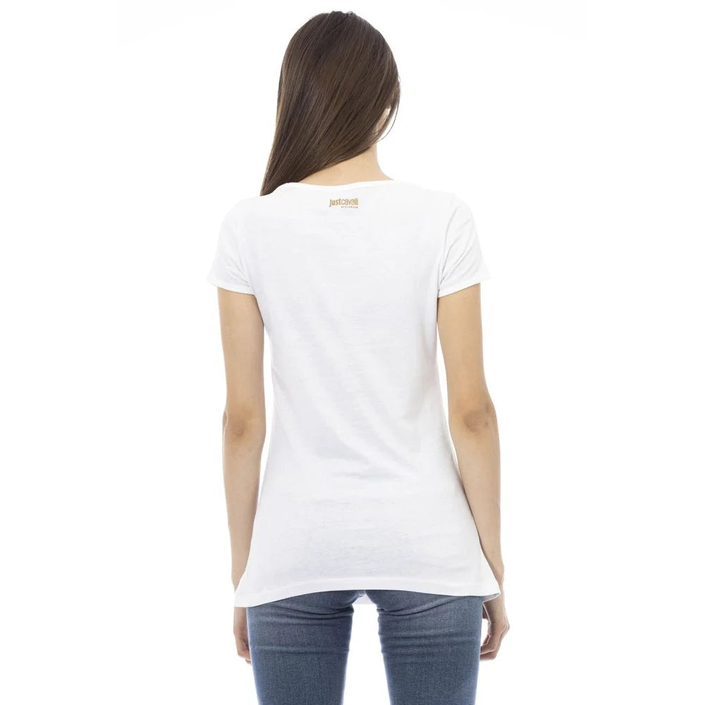 Just Cavalli White Cotton Women T-Shirt - T-Shirts