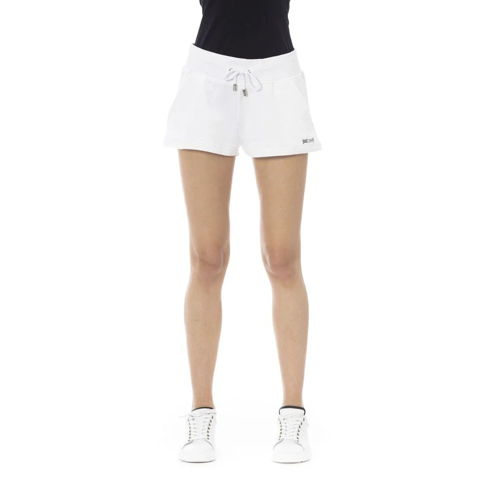 Just Cavalli White Cotton Women’s Sweat Shorts - Jogger Shorts