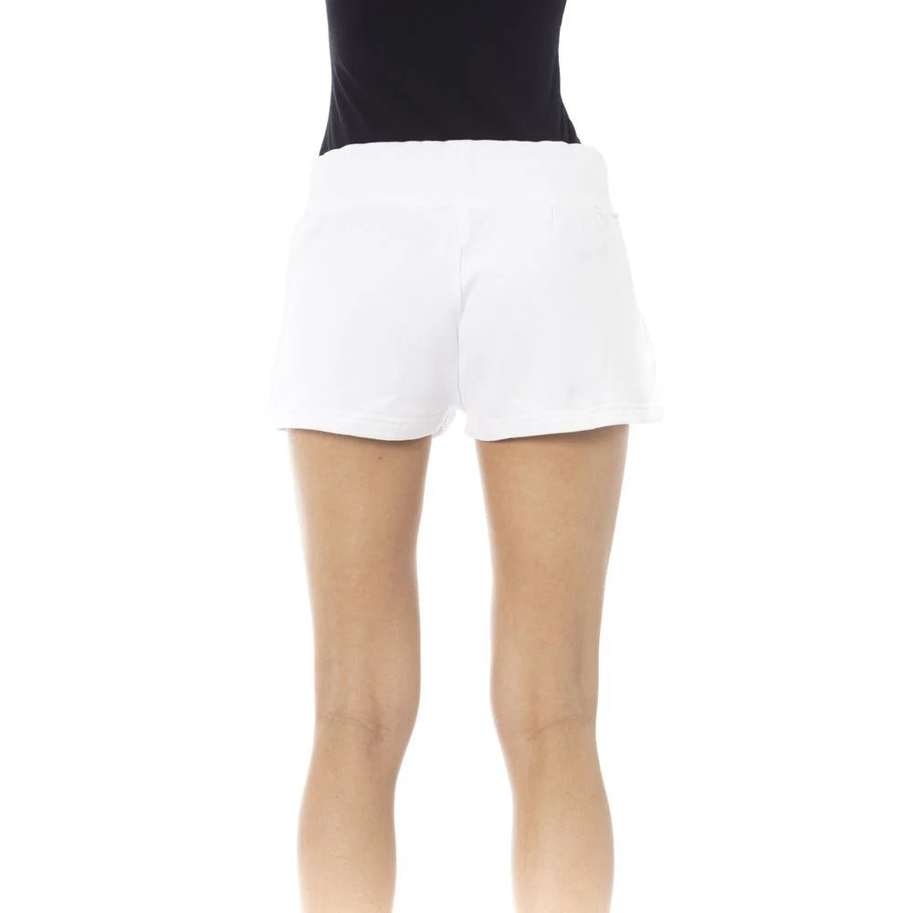 Just Cavalli White Cotton Women’s Sweat Shorts - Jogger Shorts