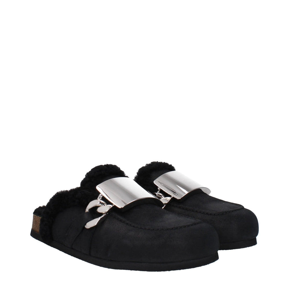 Jw Anderson Black Leather Slippers - EU42/US9