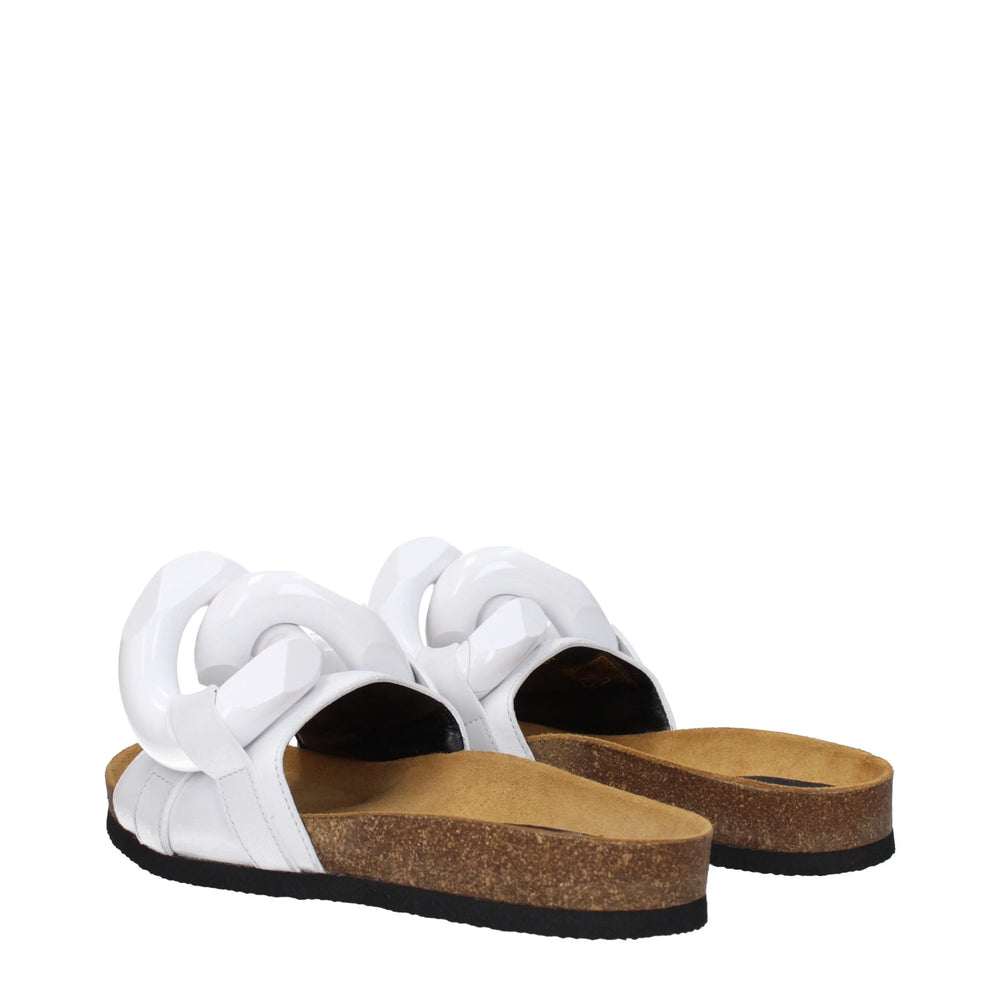 Jw Anderson White Leather Slippers Sandals - Sandals