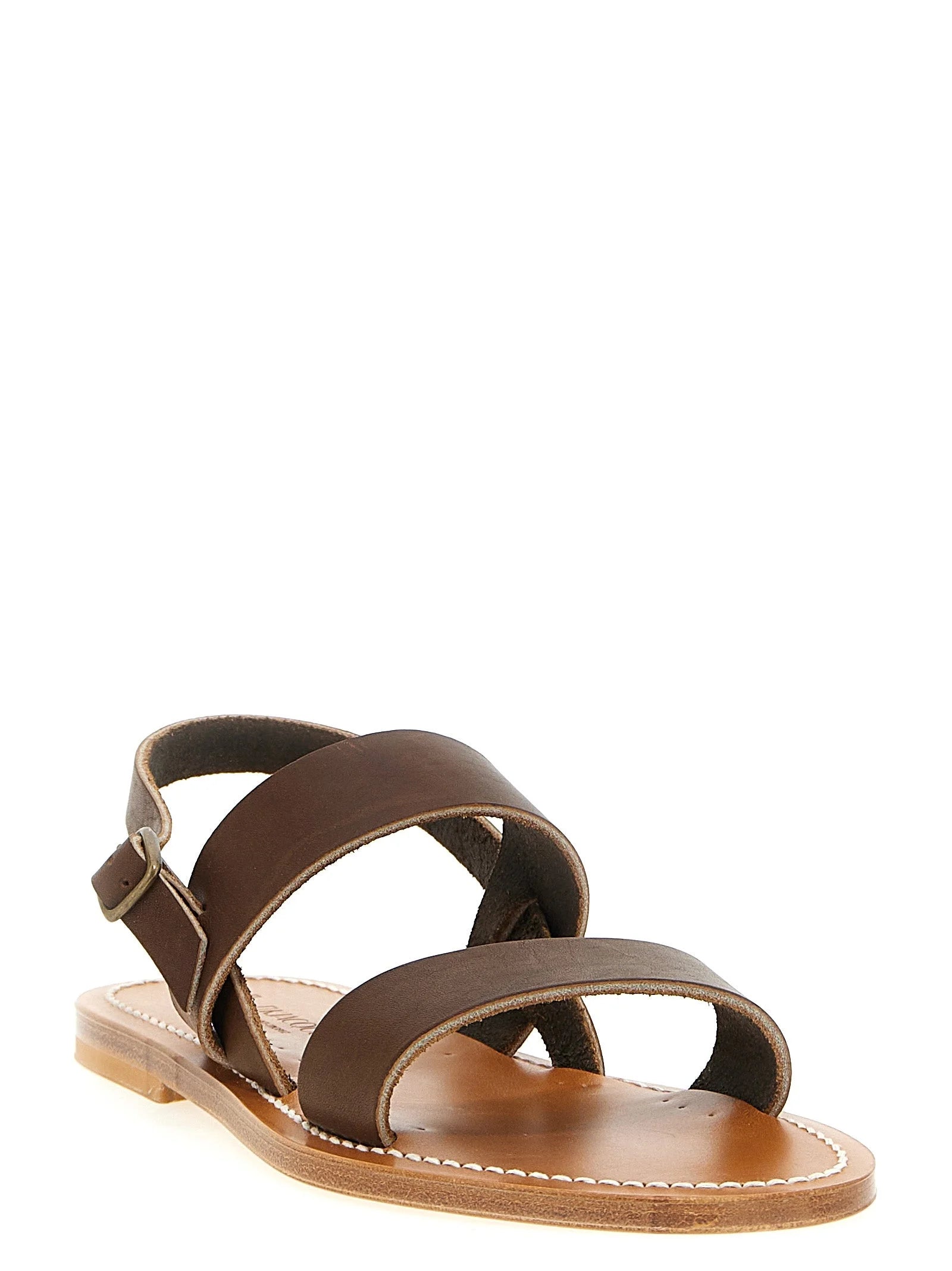 K.JACQUES SAINT TROPEZ Brown Cowhide Flat Sandals - EU 40 | US 7