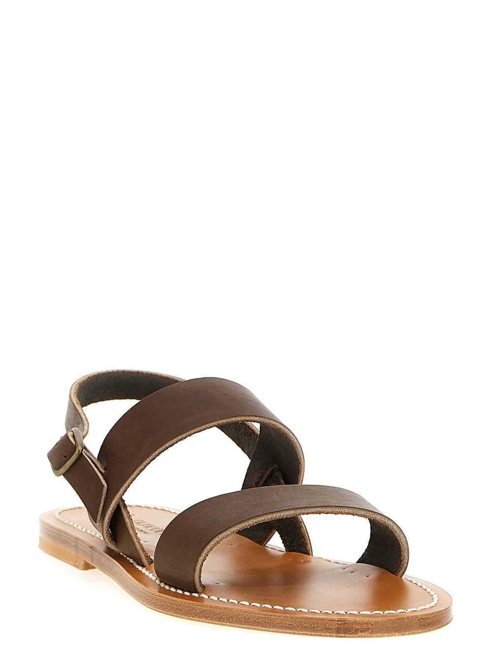 K.JACQUES SAINT TROPEZ Brown Cowhide Flat Sandals - EU 40 | US 7