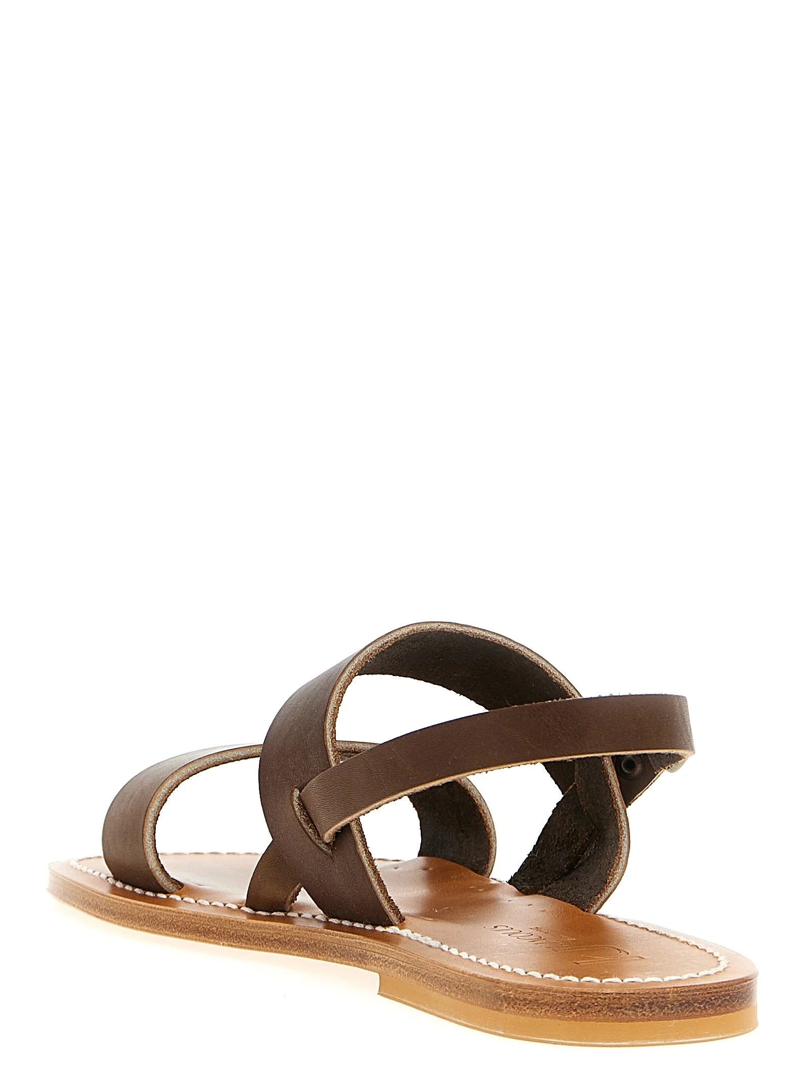 K.JACQUES SAINT TROPEZ Brown Cowhide Flat Sandals - EU 40 | US 7
