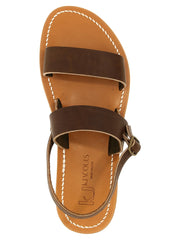 K.JACQUES SAINT TROPEZ Brown Cowhide Flat Sandals - EU 40 | US 7