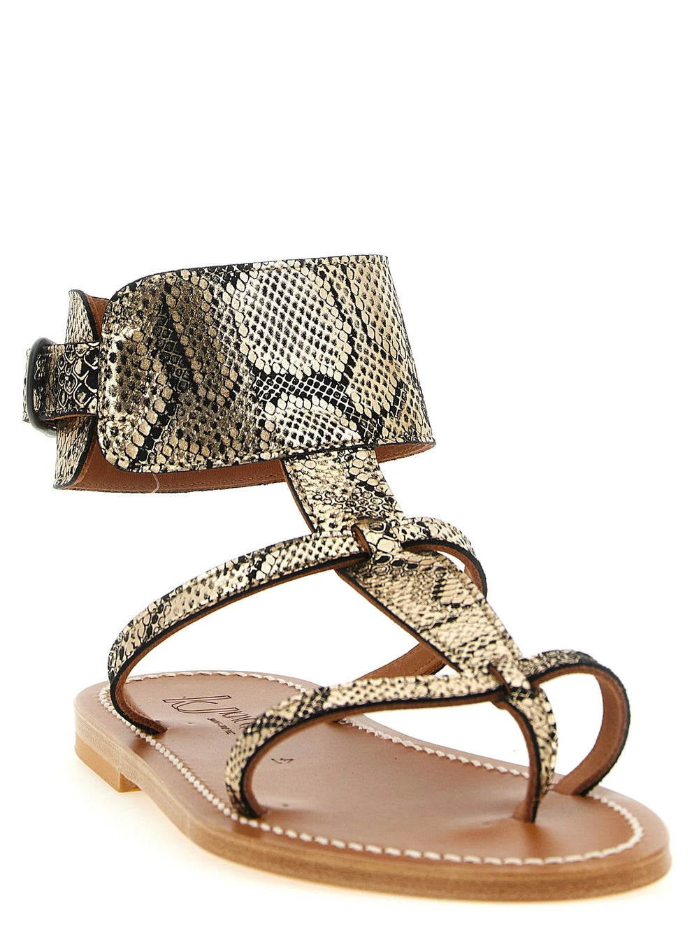 K.JACQUES SAINT TROPEZ Gray Goatskin Flat Sandals - EU41/US11
