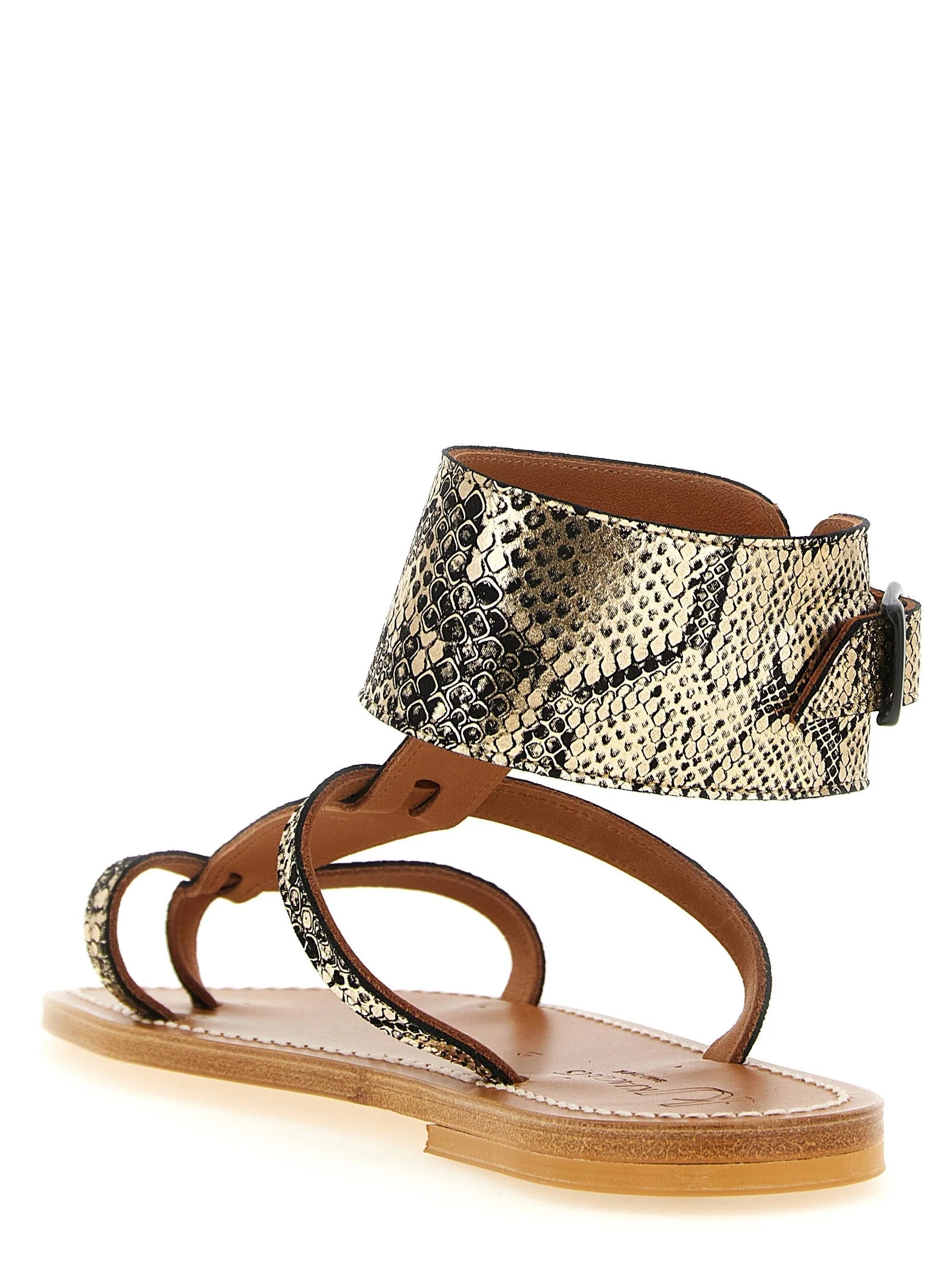 K.JACQUES SAINT TROPEZ Gray Goatskin Flat Sandals - EU41/US11