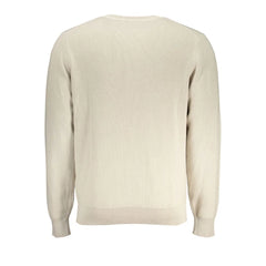 K-WAY Beige Crew Neck Cotton Sweater with Logo Detail - XXL