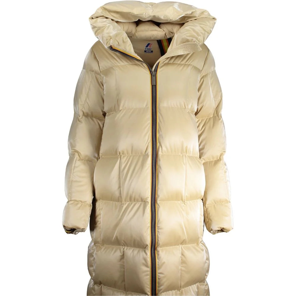 K-WAY Beige Polyester Jackets & Coat - Puffer Jackets