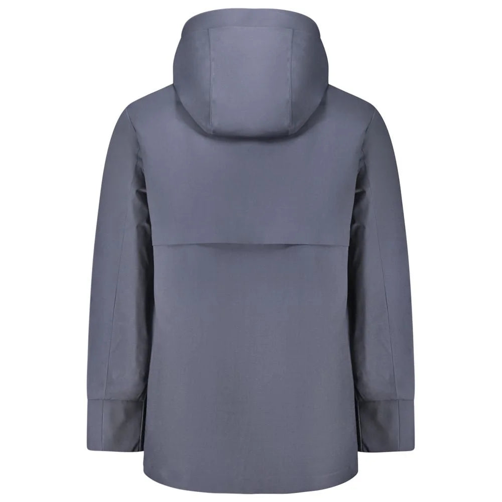 K-WAY Blue Wool Men Trench Coat - Trench Coats