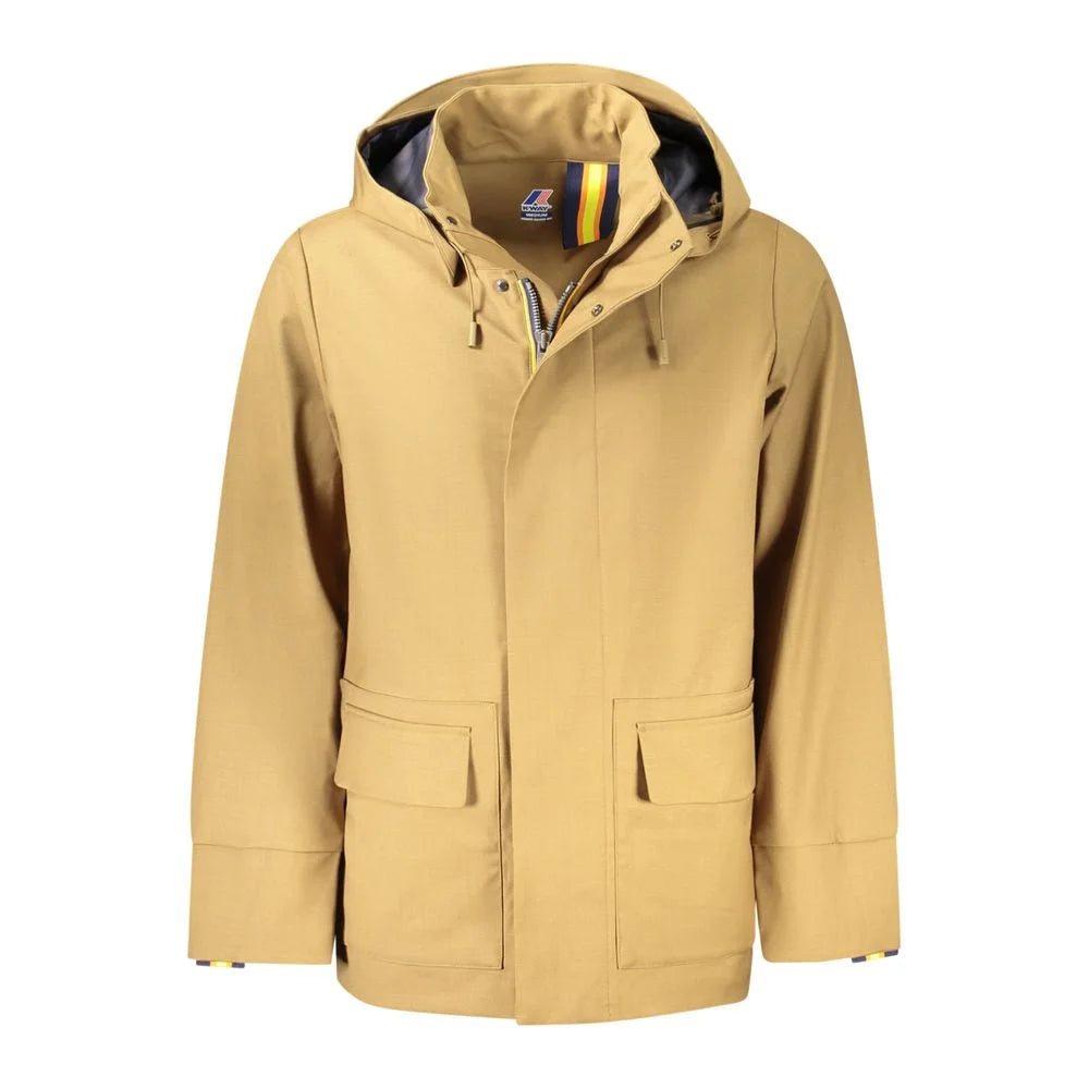 K-WAY Brown Wool Men’s Trench Coat