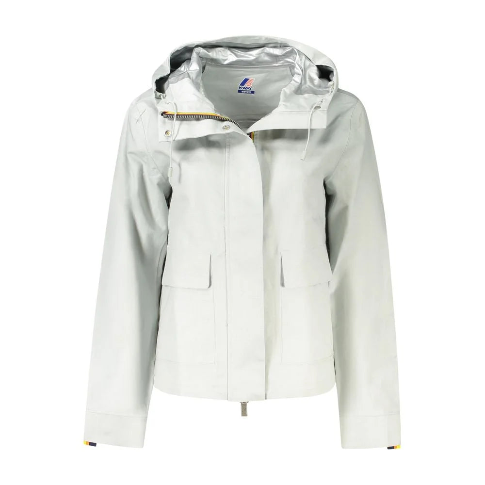 K-WAY Gray Linen Women Jacket - Windbreakers