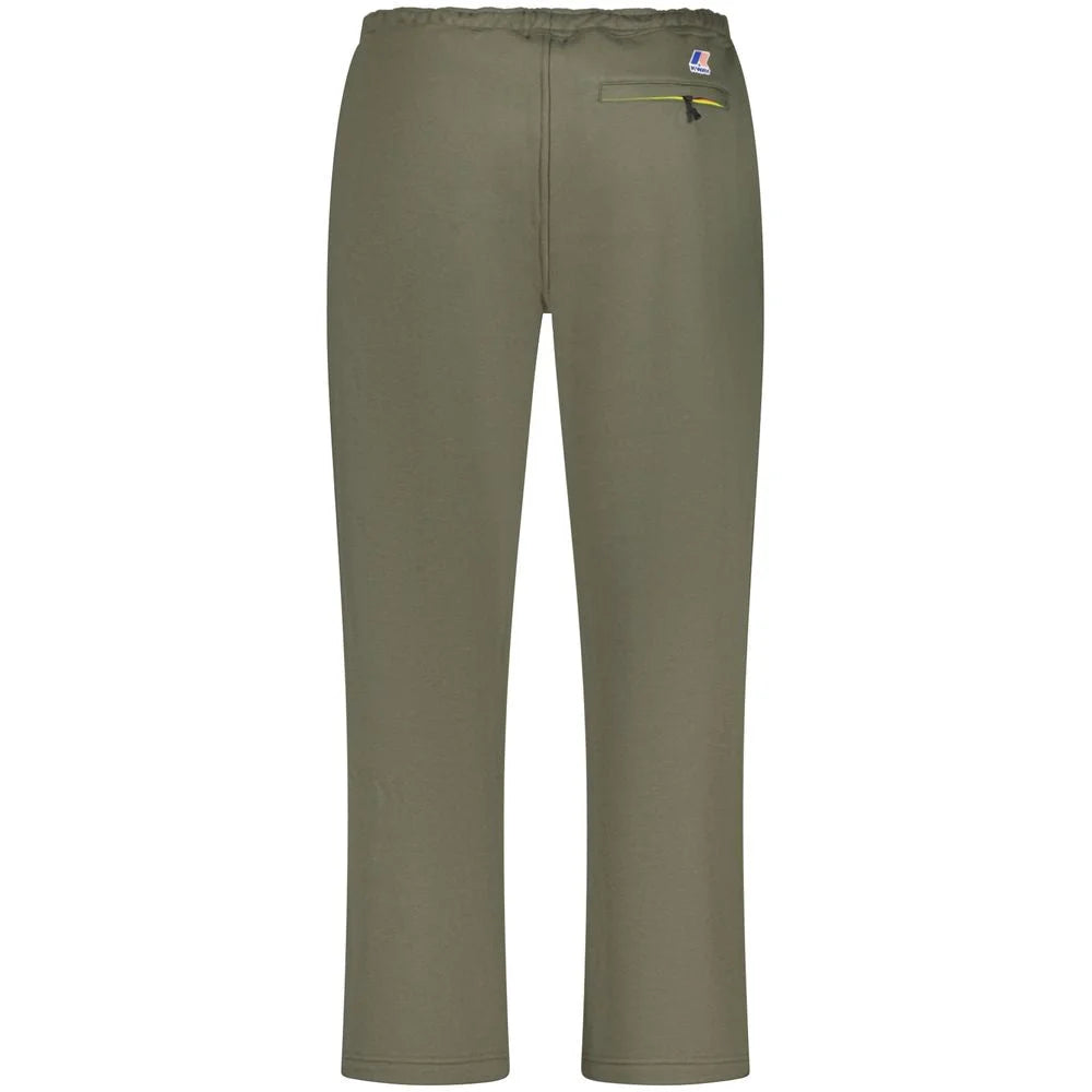 K-WAY Green Cotton Men Trouser