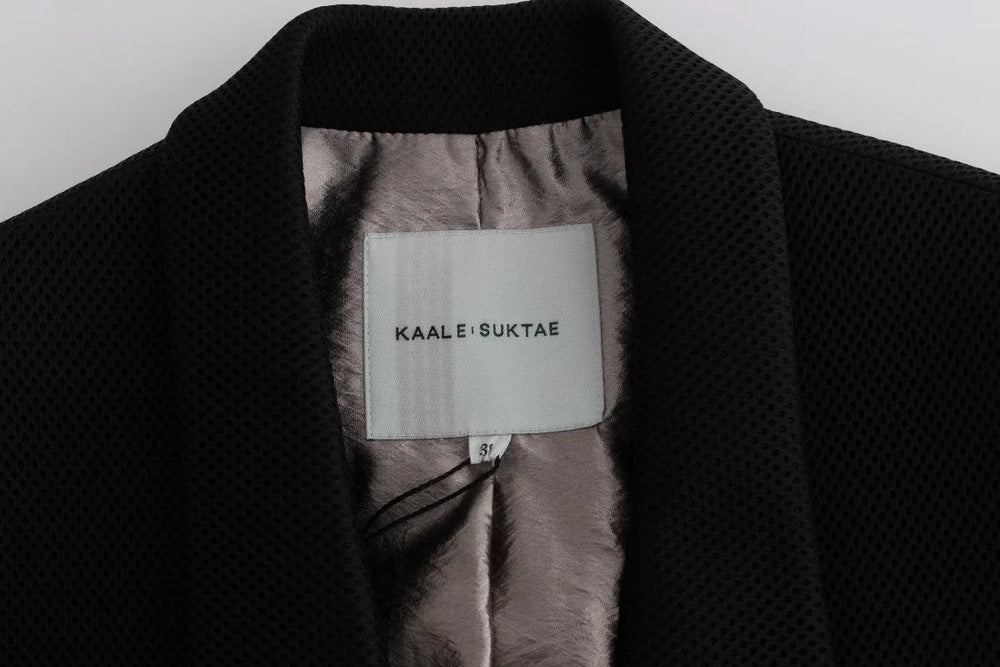 KAALE SUKTAE Black Coat Trench Long Draped Jacket Blazer - Overcoats