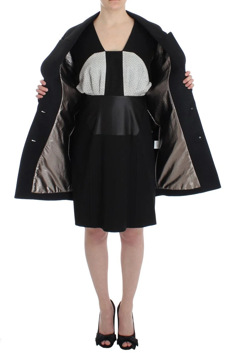 KAALE SUKTAE Black Coat Trench Long Draped Jacket Blazer - Overcoats