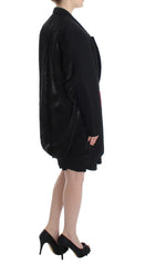 KAALE SUKTAE Black Coat Trench Long Draped Jacket Blazer - Overcoats