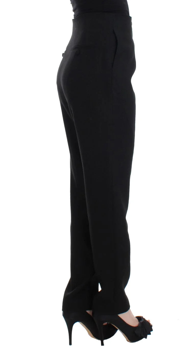 KAALE SUKTAE Black High Waist Straight Slim Dress Pants - IT40|S - Trousers