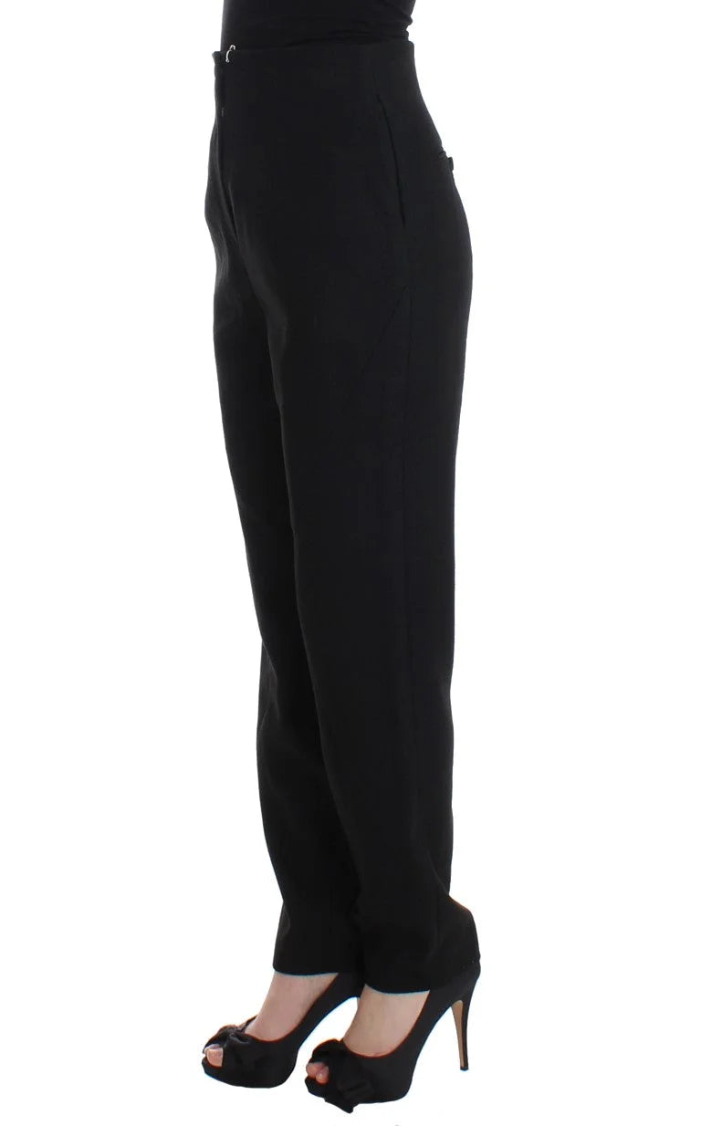 KAALE SUKTAE Black High Waist Straight Slim Dress Pants - IT40|S - Trousers