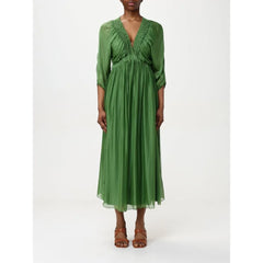 Kaos Green Silk Casual Dress - IT46