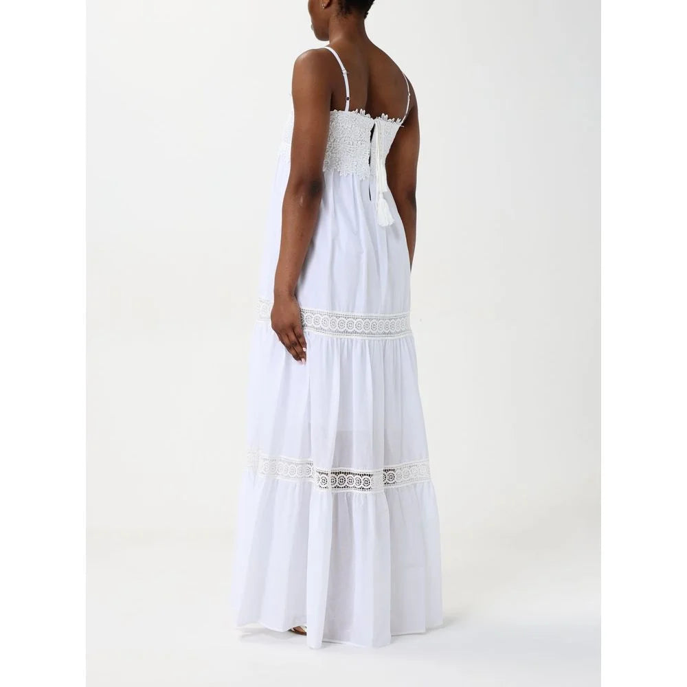 Kaos White Cotton Casual Dress - IT42