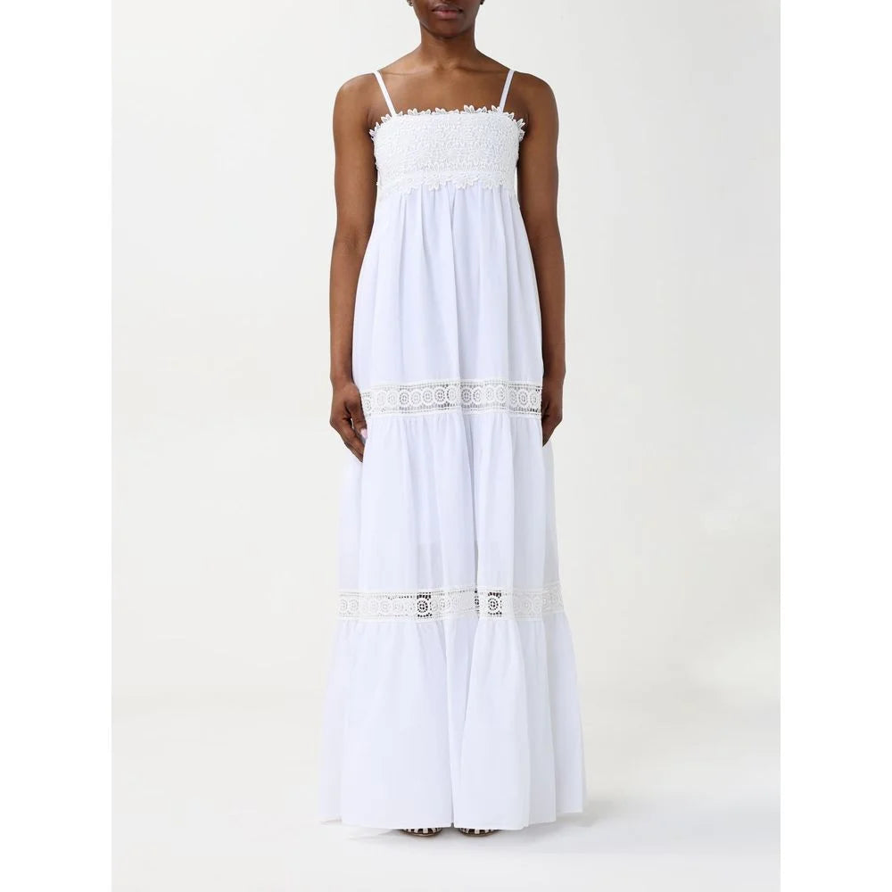 Kaos White Cotton Casual Dress - IT42