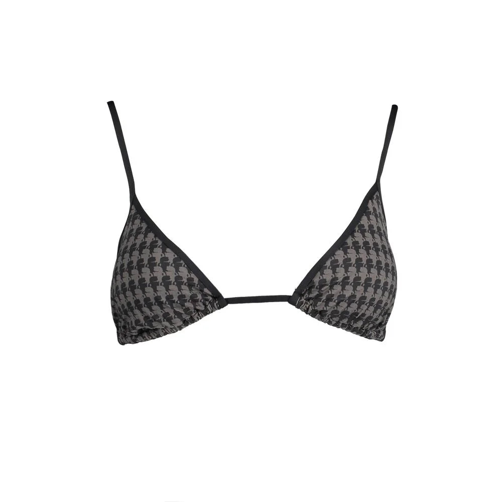Karl Lagerfeld Black Elastane Swimwear - Swimwear Tops