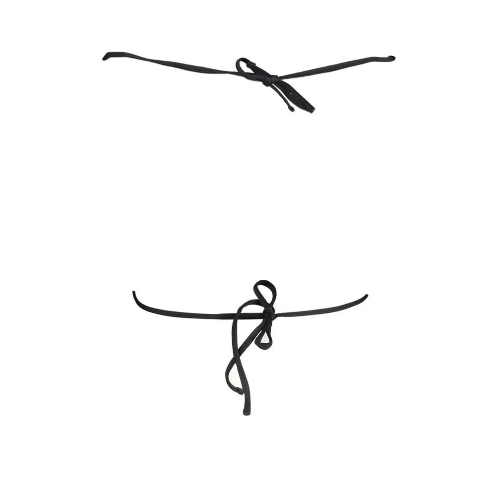 Karl Lagerfeld Black Elastane Swimwear - Swimwear Tops