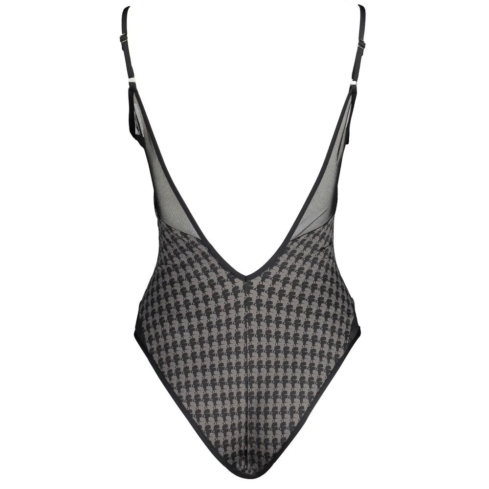 Karl Lagerfeld Black Elastane Swimwear - XS - One-Piece Swimsuits