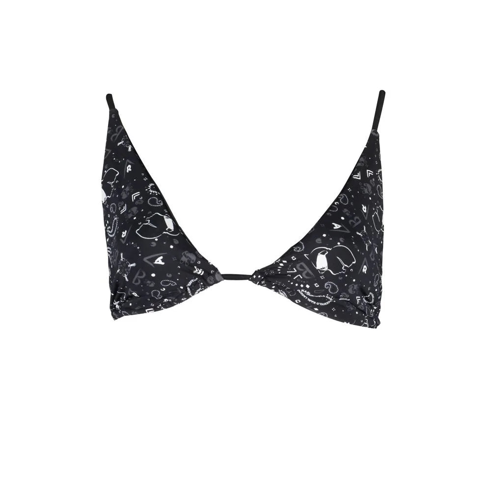 Karl Lagerfeld Black Elastane Swimwear - XS - Swimwear Tops