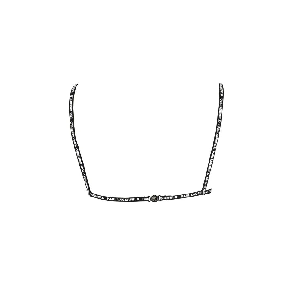 Karl Lagerfeld Black Elastane Swimwear - XS - Swimwear Tops